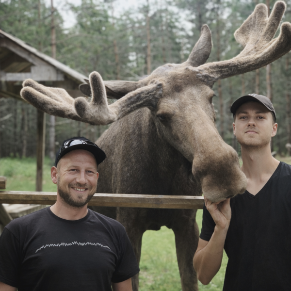 Till, Birk und Noak im Elchpark